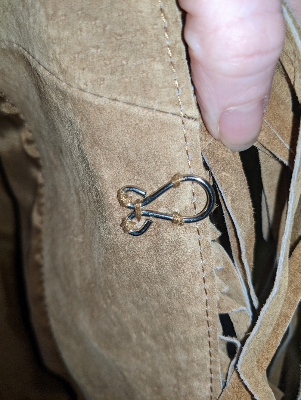 le chateau Tan Suede Fringe Trench Coat - Picture 5 of 7